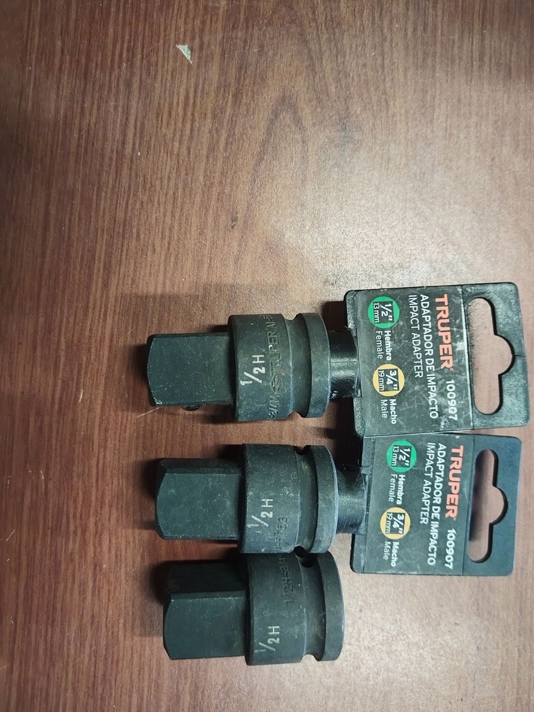 ADAPTADOR DE IMPACTO 1/2" HEMBRA 3/4" MACHO NUEVO TRUPER AI-5653