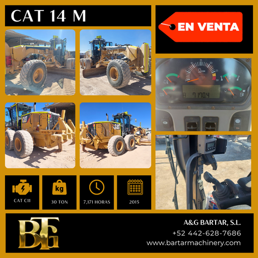 MOTONIVELADORA CAT 14M - 2015